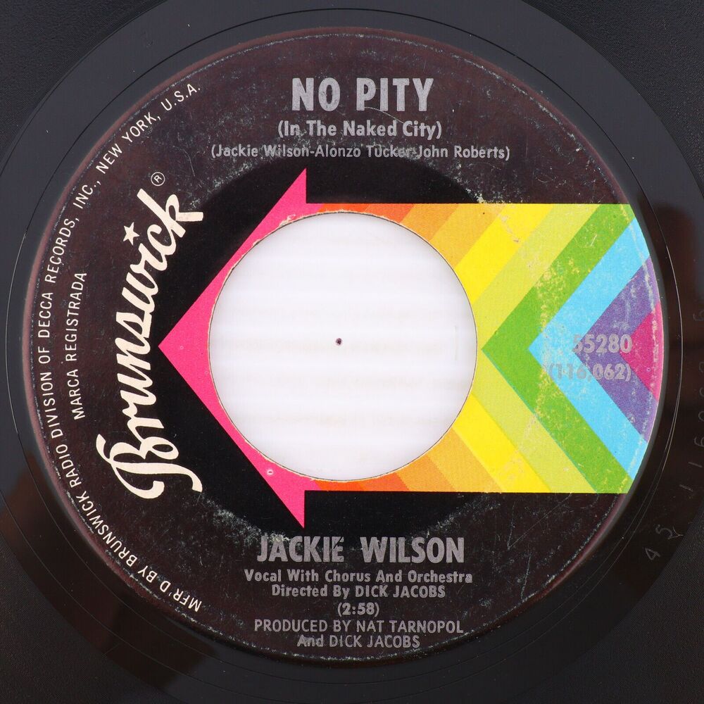 Jackie Wilson – No Pity / I'm So Lonely - 1965 45 rpm 7" Single Record 55280